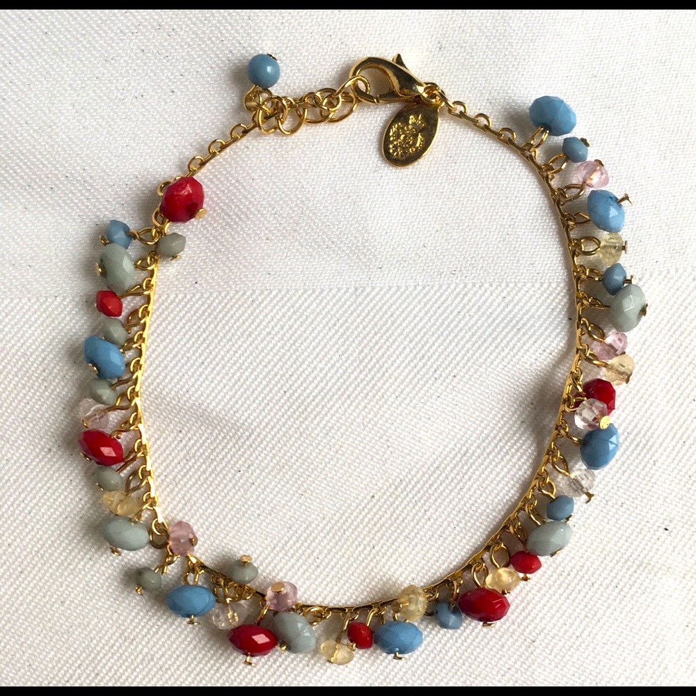 Premier Designs Gold and Glass Bead Bracelet